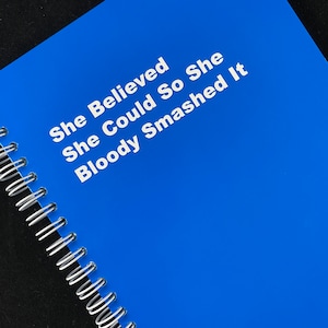 She Believed She Could Personalised Wiro Bound Notebook, Planning Notebook, Leaving Gift, Office Work Gift, Funny Notebook, Gift For Friend