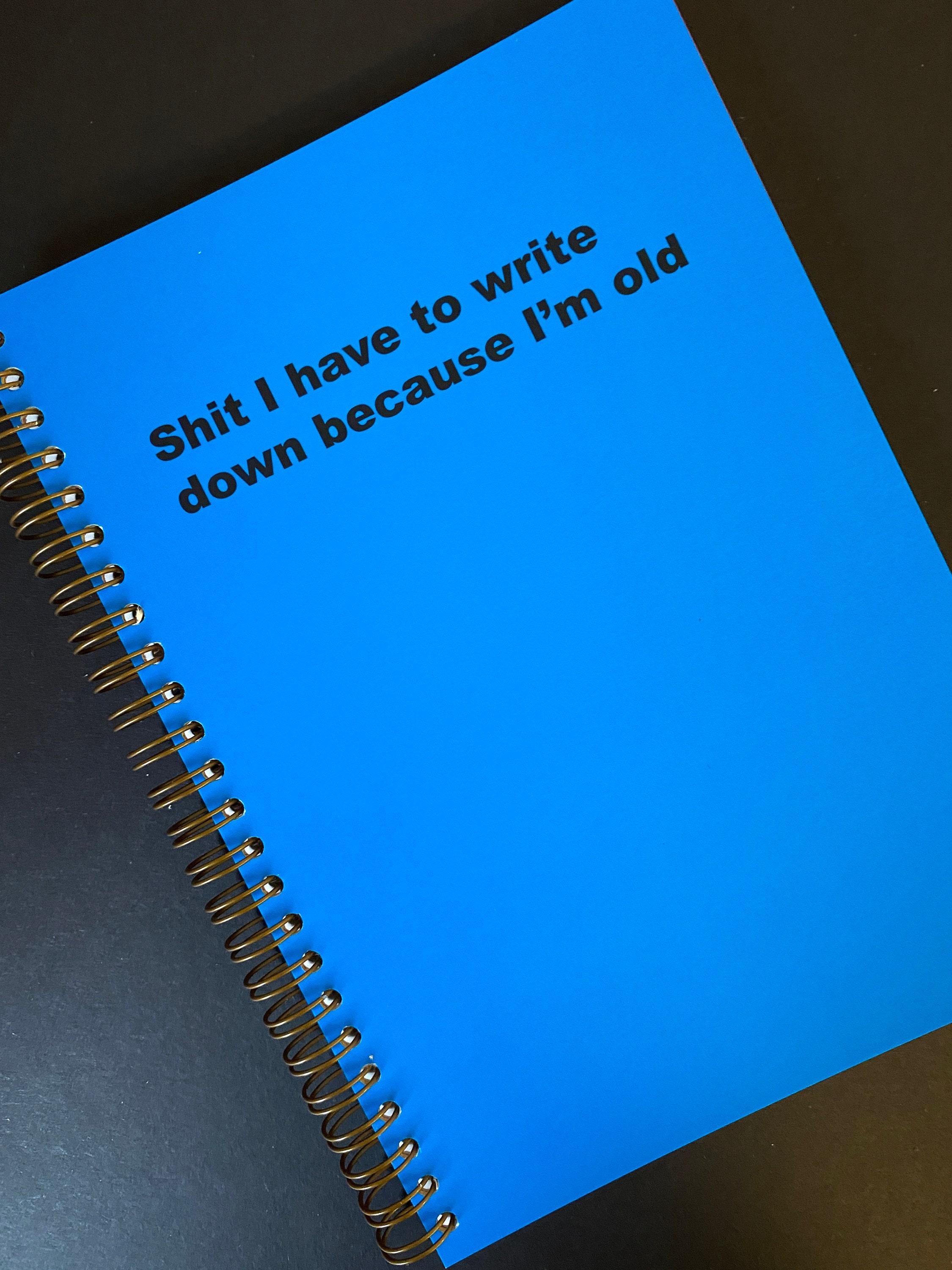 Shit I Have to Write Down Because I'm Old Wiro Bound Notebook