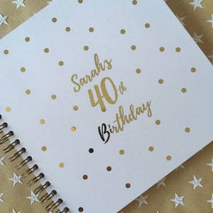 Gold & ivory personalised birthday book