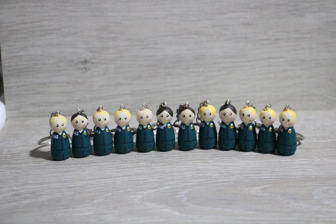 Paramedic Peg Doll Keyring / Charm 3.5cm personalised NHS Etsy UK