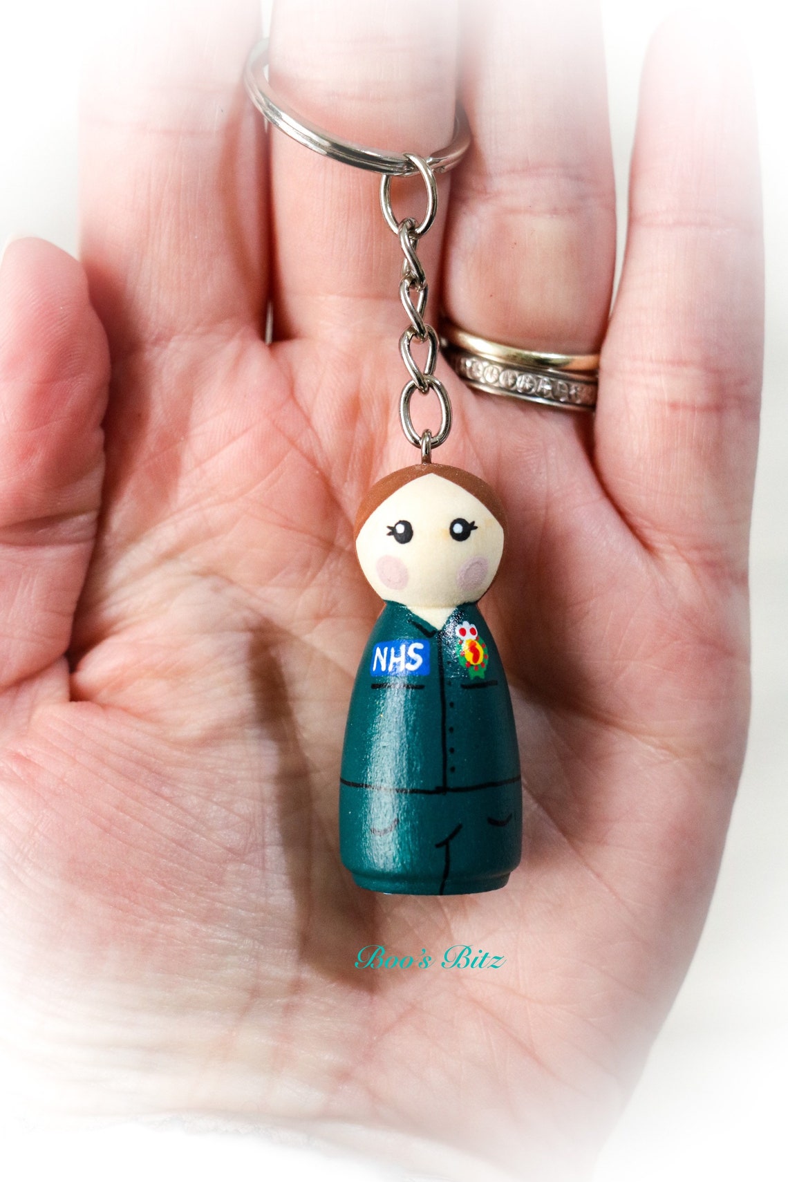 Paramedic Peg Doll Keyring / Charm 4.3cm personalised NHS Etsy UK