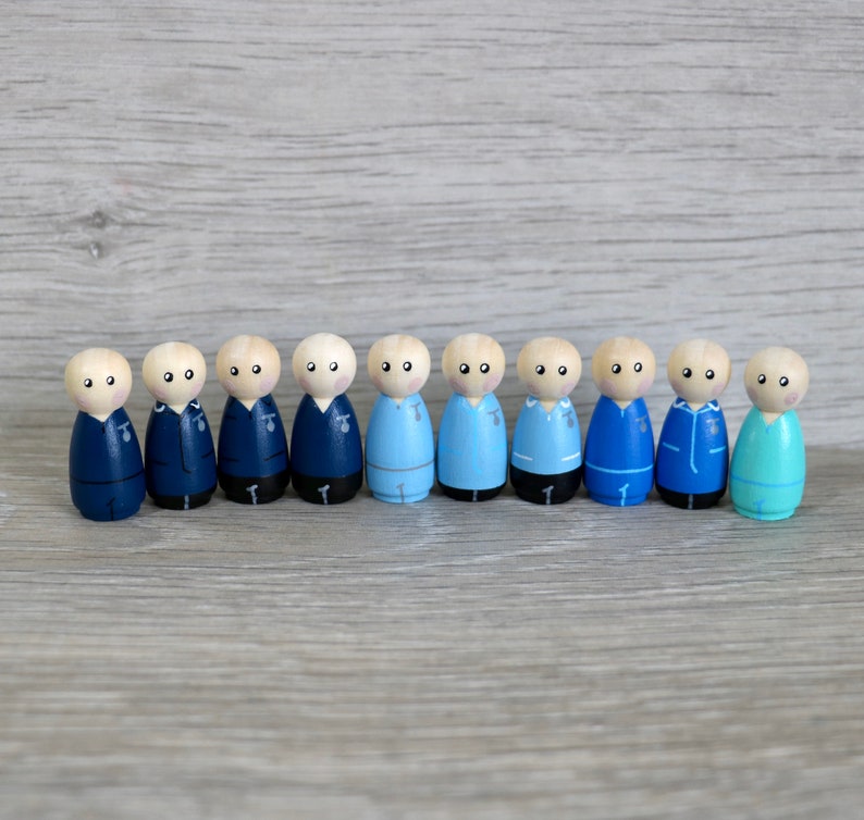 Carer Peg Doll Keyring / Charm personalised Handmade Any Etsy UK