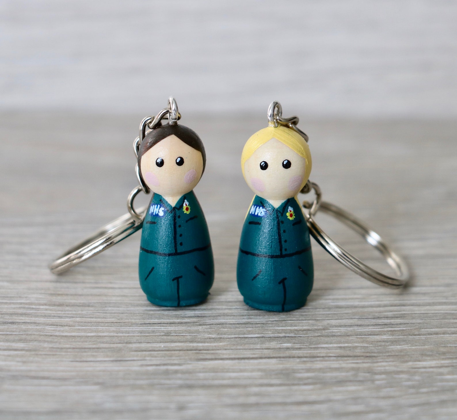 Paramedic Peg Doll Keyring / Charm 3.5cm personalised NHS Etsy UK