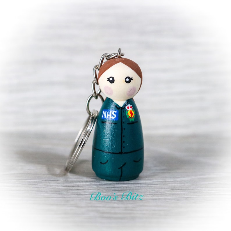 Paramedic Peg Doll Keyring / Charm 4.3cm personalised NHS Etsy UK