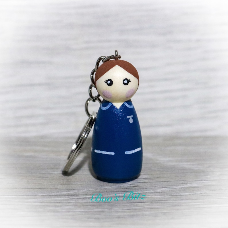 Nurse Peg Doll Keyring / Charm 4.3cm personalised NHS Key Etsy UK