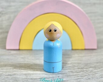 Nurse peg doll keepsake, gift, cake topper (personalised) handmade, NHS, key worker