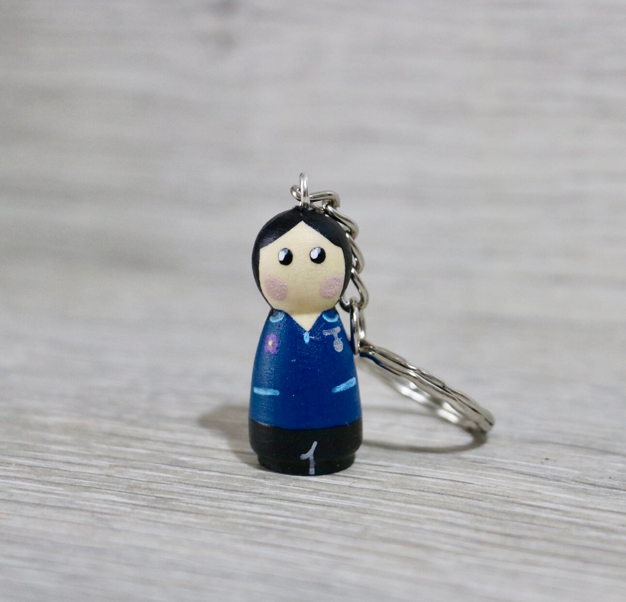 Nurse Peg Doll Keyring / Charm personalised NHS Key Worker Etsy
