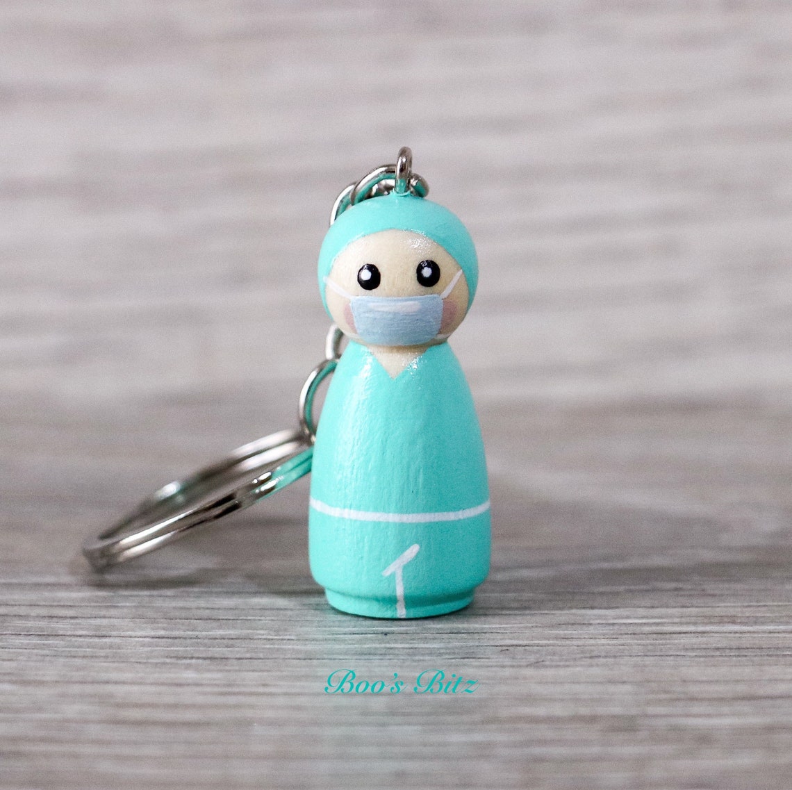 Surgeon / Scrub Nurse Peg Doll Keyring / Charm personalised Etsy UK