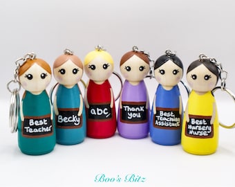 Personalised Teacher / Nursery / Classroom Assistant/Childminder / Keyworker Thank You / Leaving Gift KEYRING