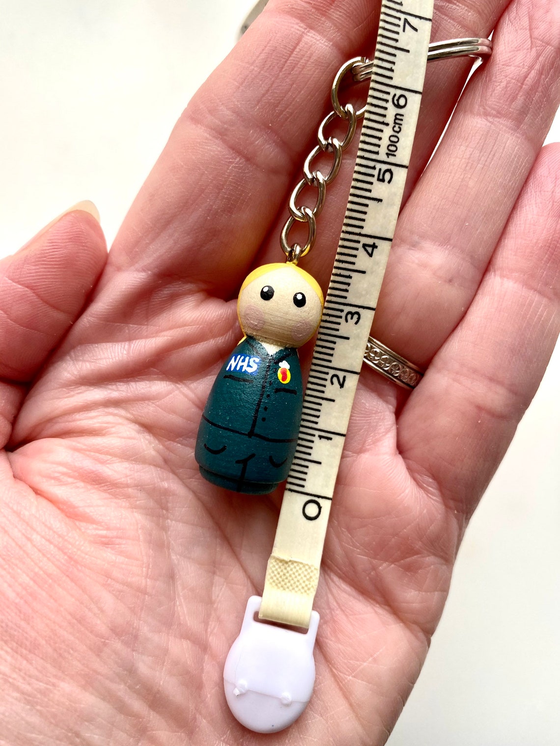 Paramedic Peg Doll Keyring / Charm 3.5cm personalised NHS Etsy UK