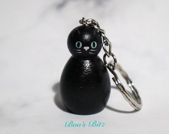 Doll Black Cat / Cat Keyring / Charm Handmade