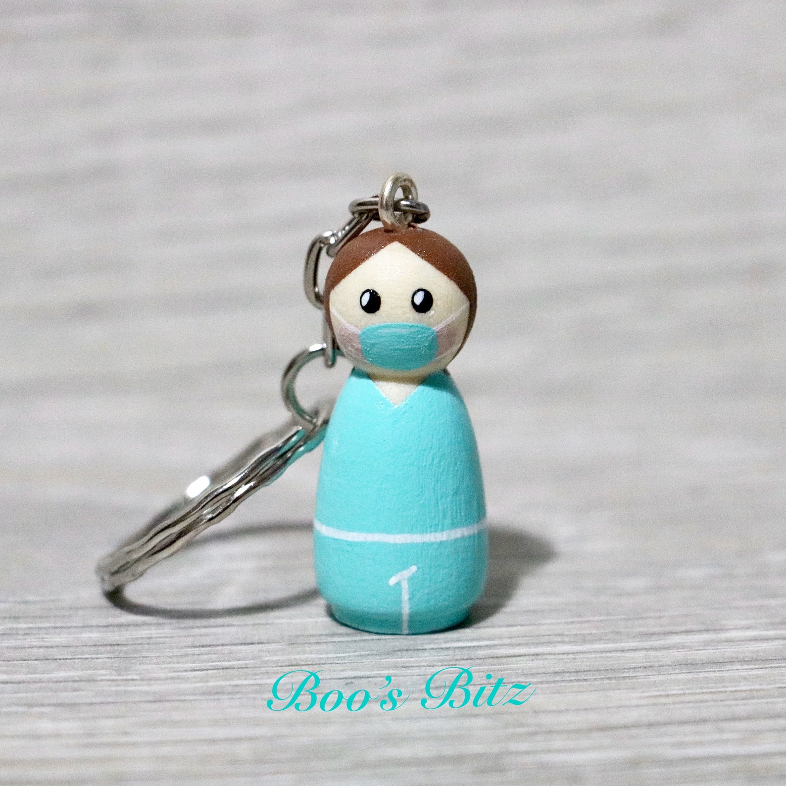Surgeon / Scrub Nurse Peg Doll Keyring / Charm personalised Etsy UK