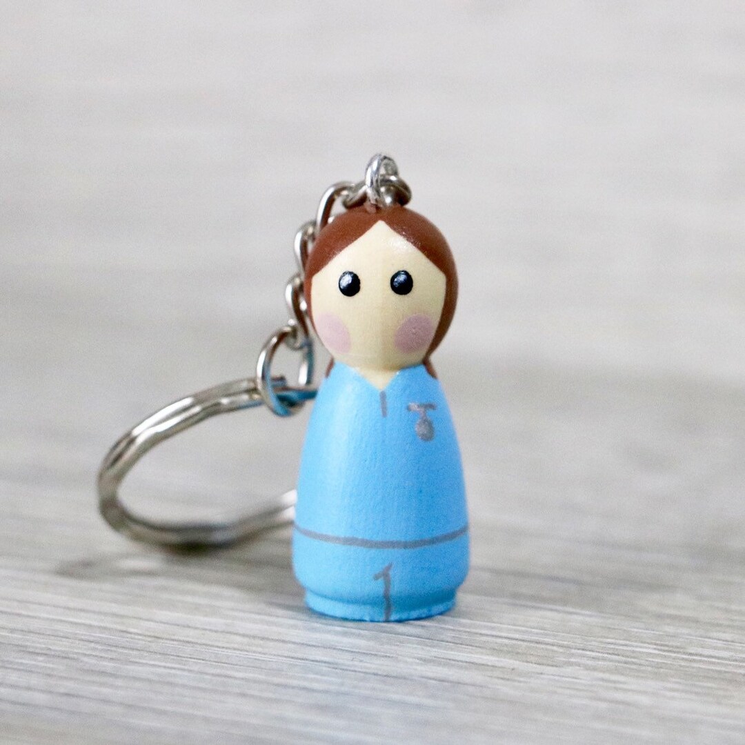 Nurse Peg Doll Keyring / Charm personalised NHS Key Worker Etsy UK