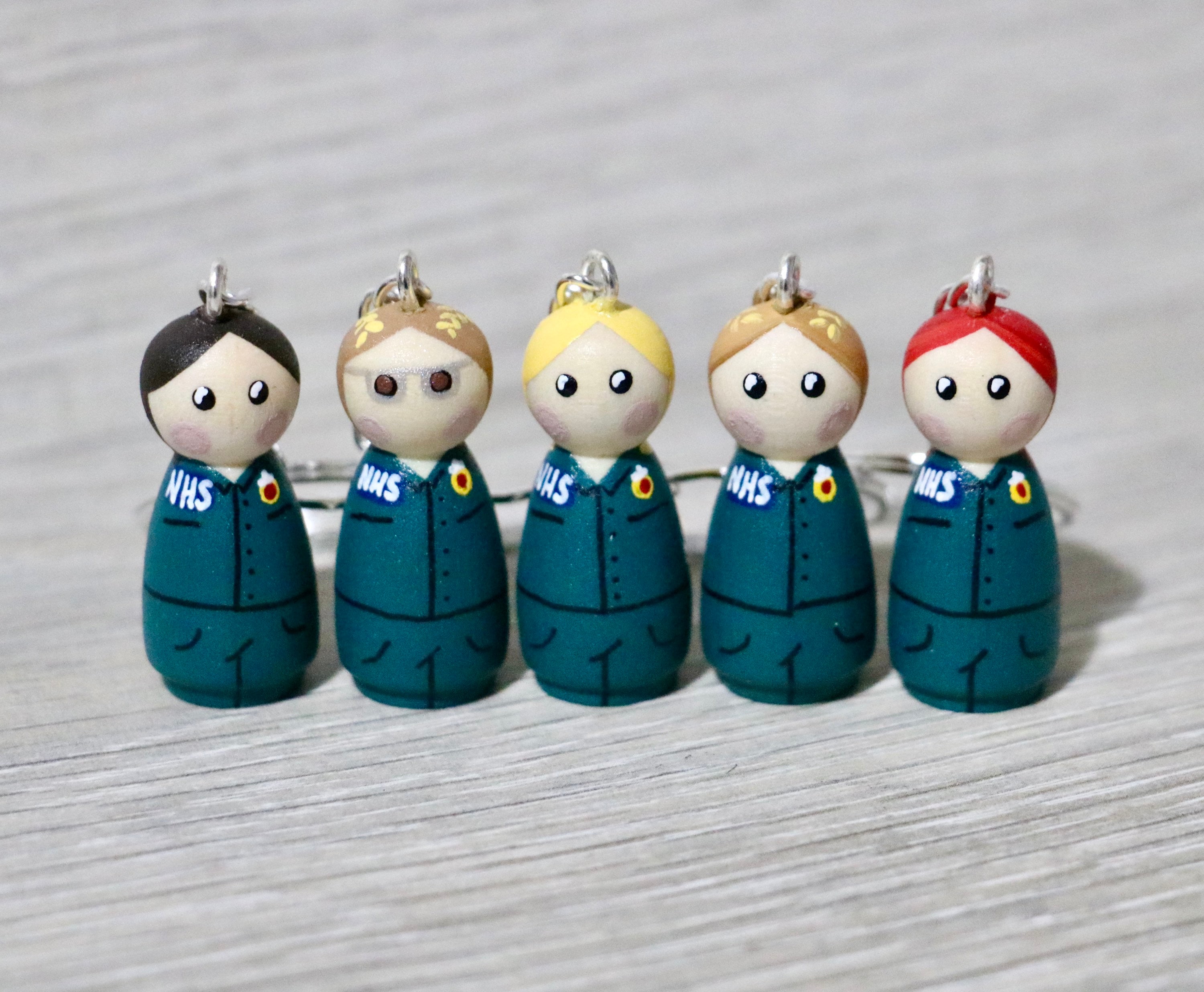 Paramedic Peg Doll Keyring / Charm 3.5cm personalised NHS Etsy UK