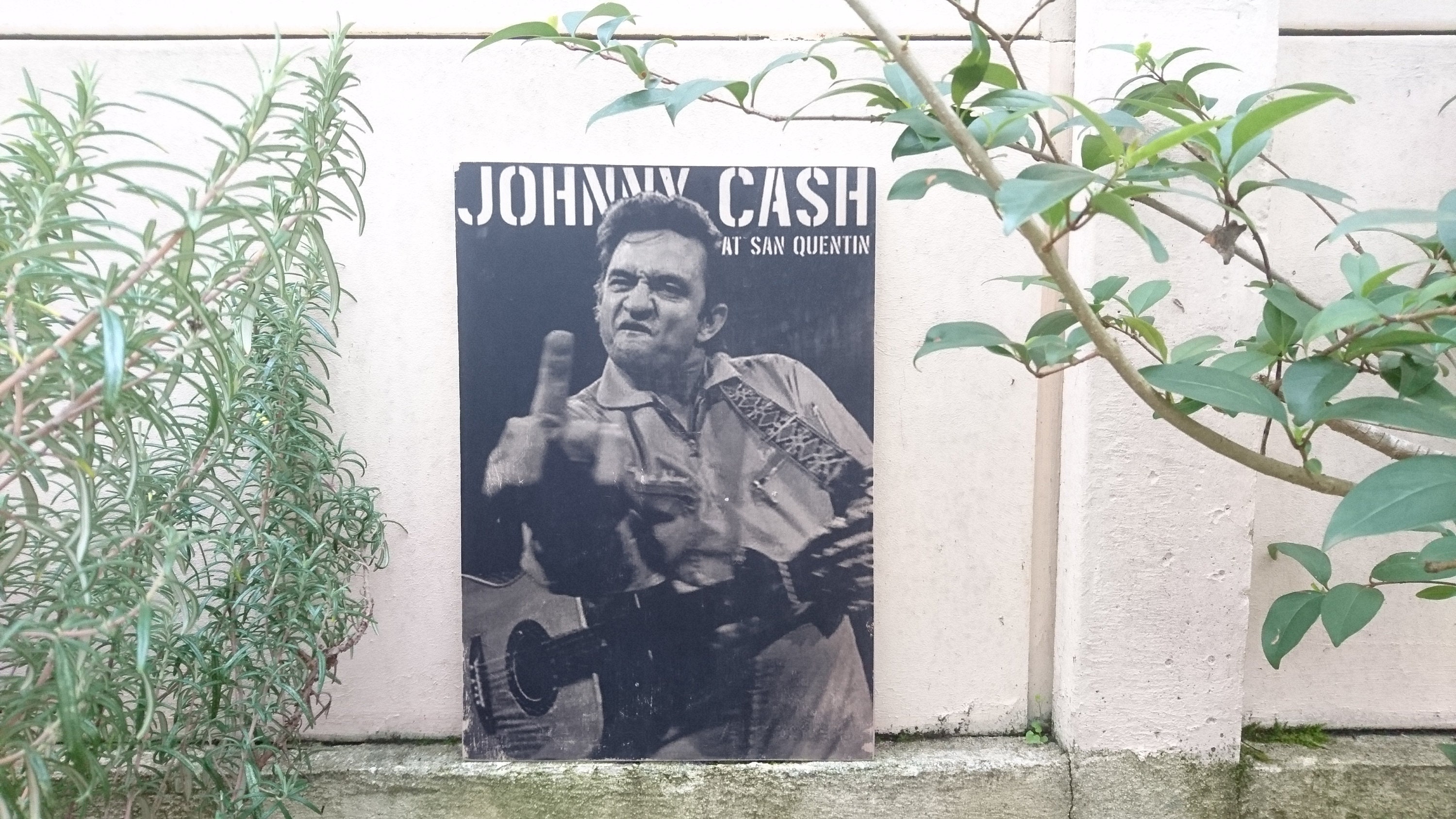 Johnny Cash. Impression sur Bois. Print in Wood. Transfert Déco Vintage. Murale. Homemade.