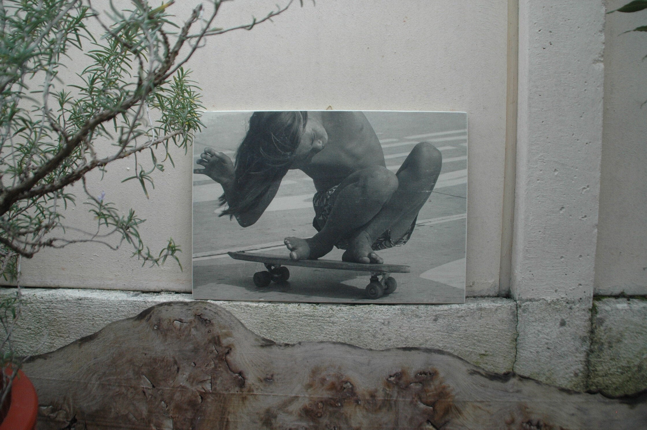 Skate Old School. Impression sur Bois. Print in Wood. Transfert Déco Vintage. Murale. Homemade.