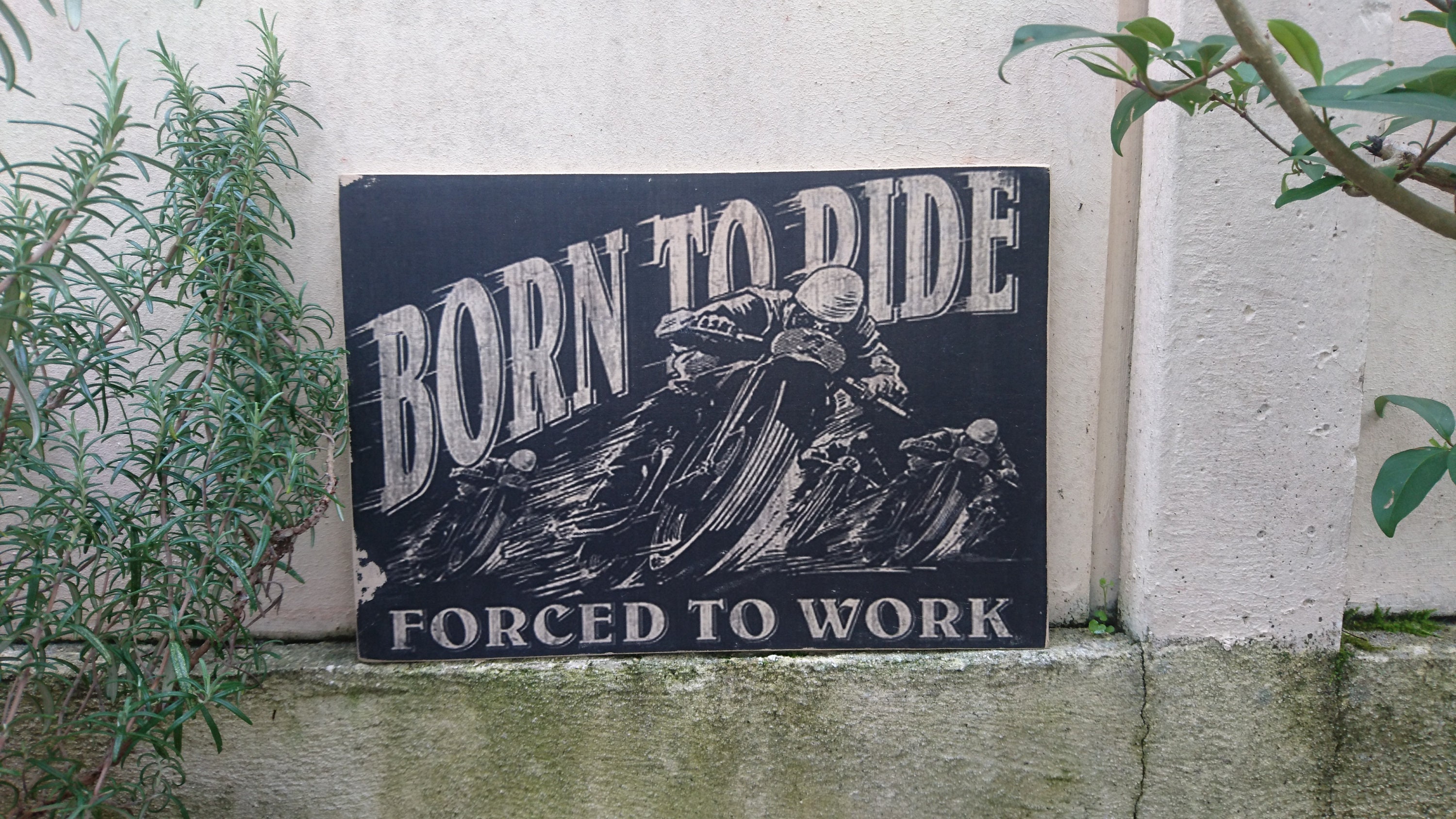 Born To Ride. Impression sur Bois. Print in Wood. Transfert Déco Vintage. Murale. Homemade.