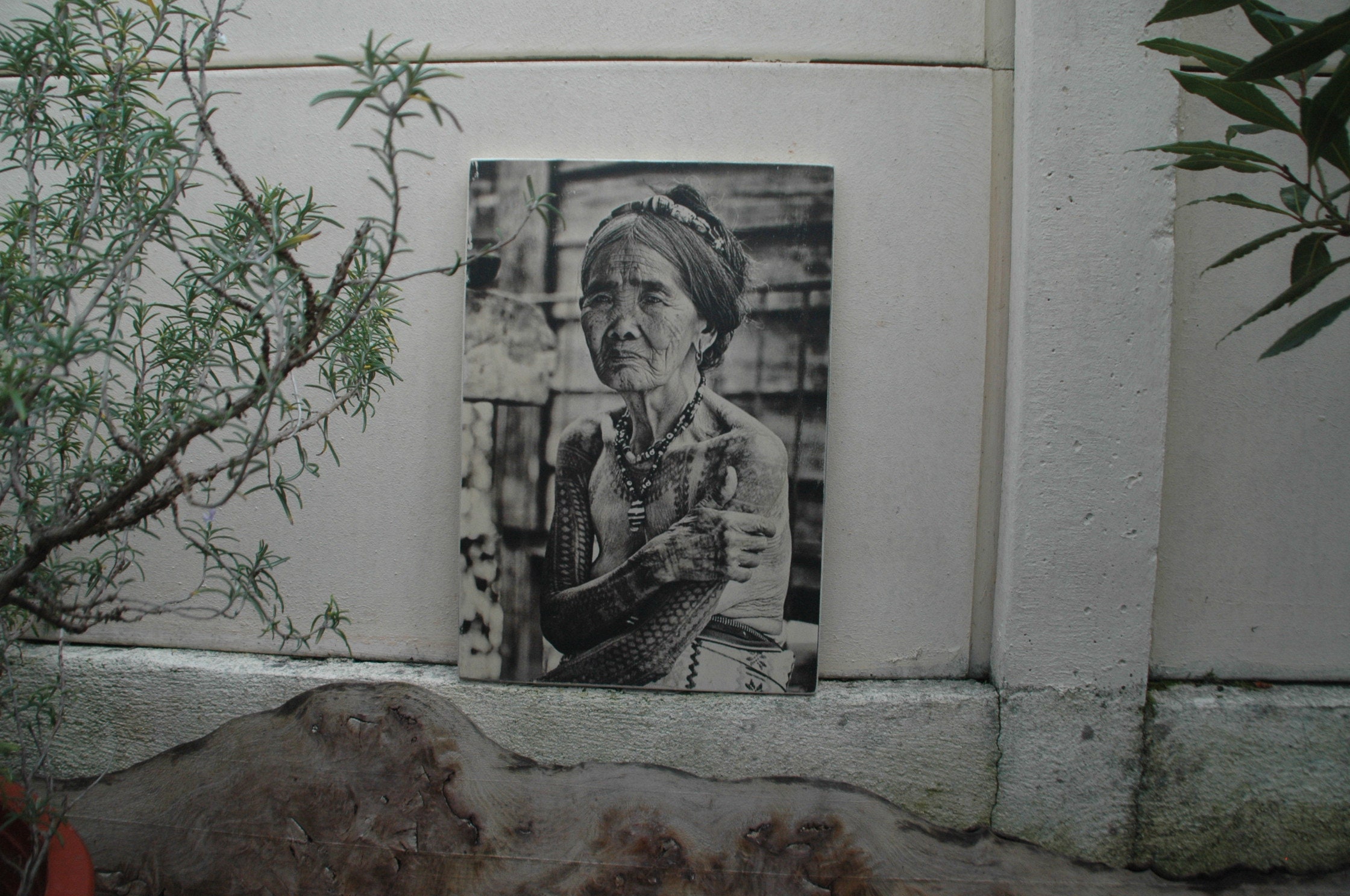 Fang Od | Whang-Od Maître Tatoueuse Philippine. Impression sur Bois. Transfert Déco Vintage. Homemad