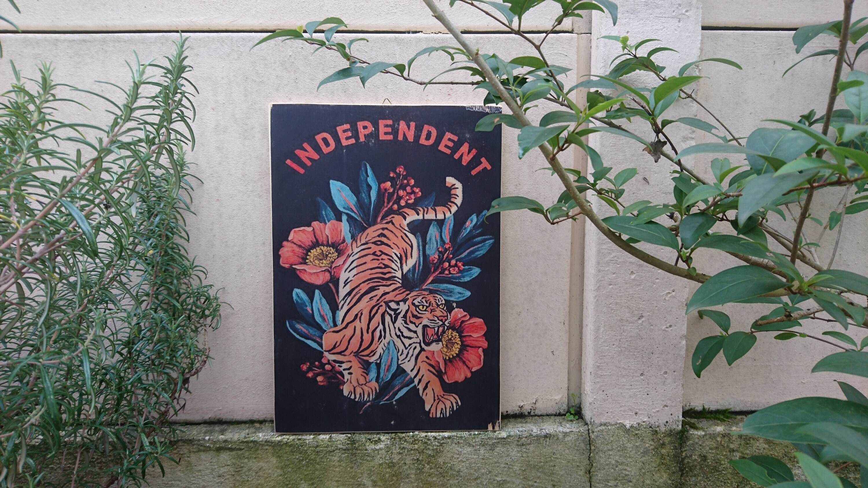 Independent. Impression sur Bois. Print in Wood. Transfert Déco Vintage. Murale. Homemade.