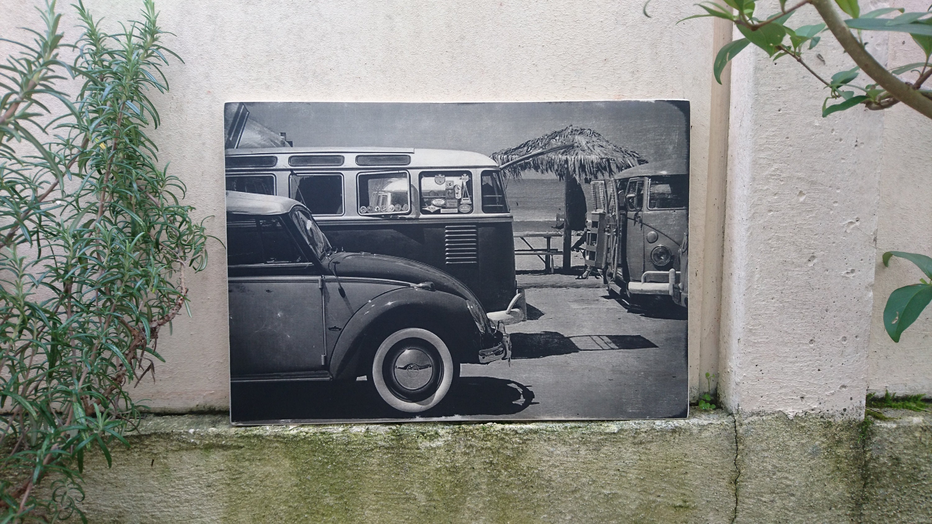 Combi Cox . Impression sur Bois. Print in Wood. Transfert Déco Vintage. Murale. Homemade.