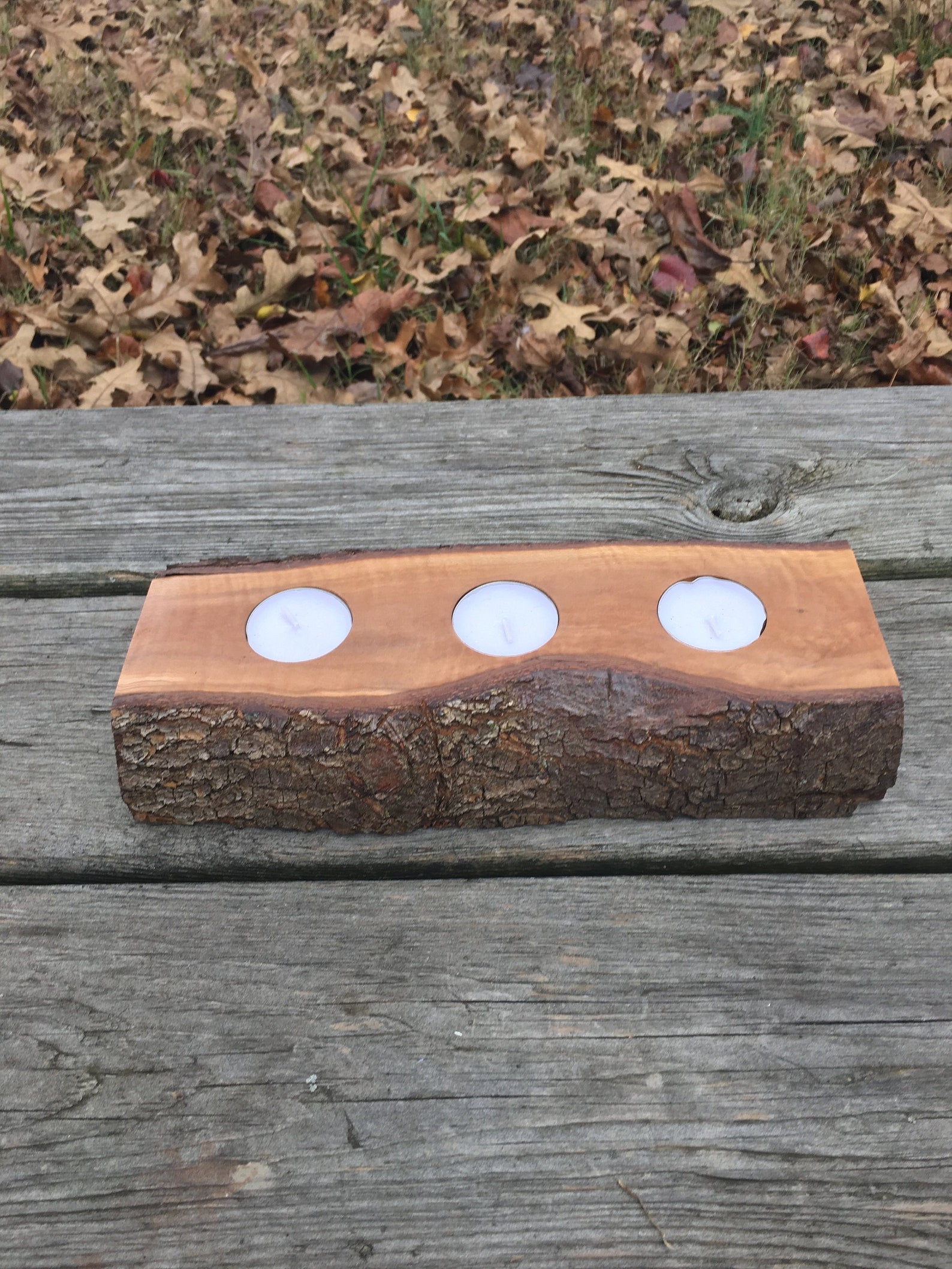 Wooden Candle Holder Rustic Tree Branch Tea Light Etsy