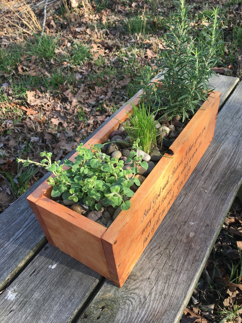 Wooden Planter Herb Box Indoor and Outdoor Customize Etsy
