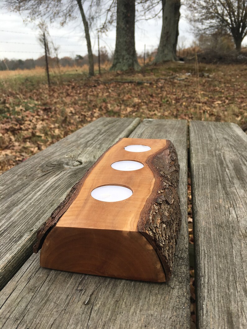 Wooden Candle Holder Rustic Tree Branch Tea Light Etsy