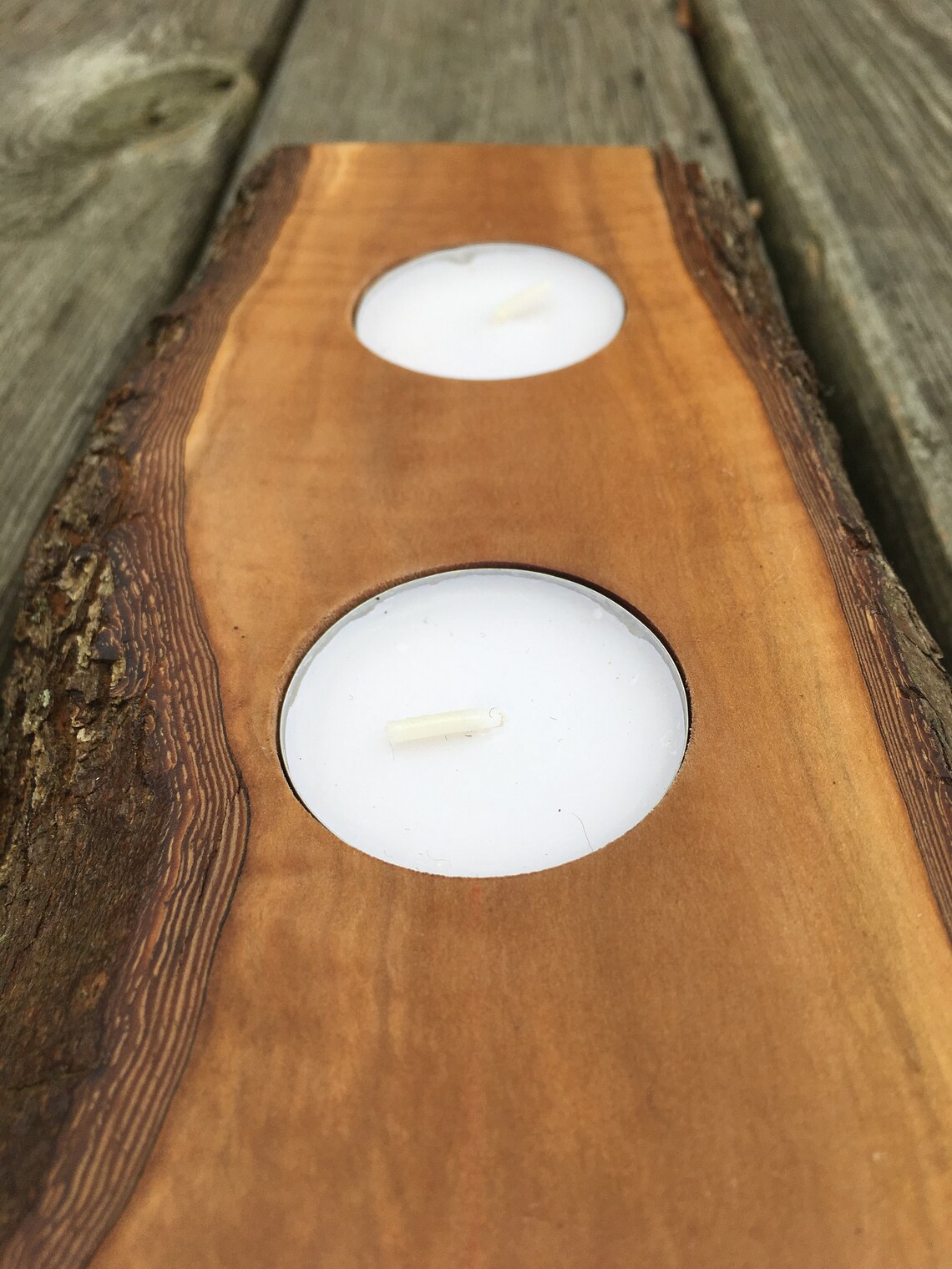 Wooden Candle Holder Rustic Tree Branch Tea Light Etsy