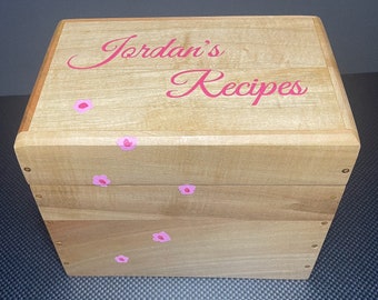 Recipe Box 4 x 6, Wood Personalized Box