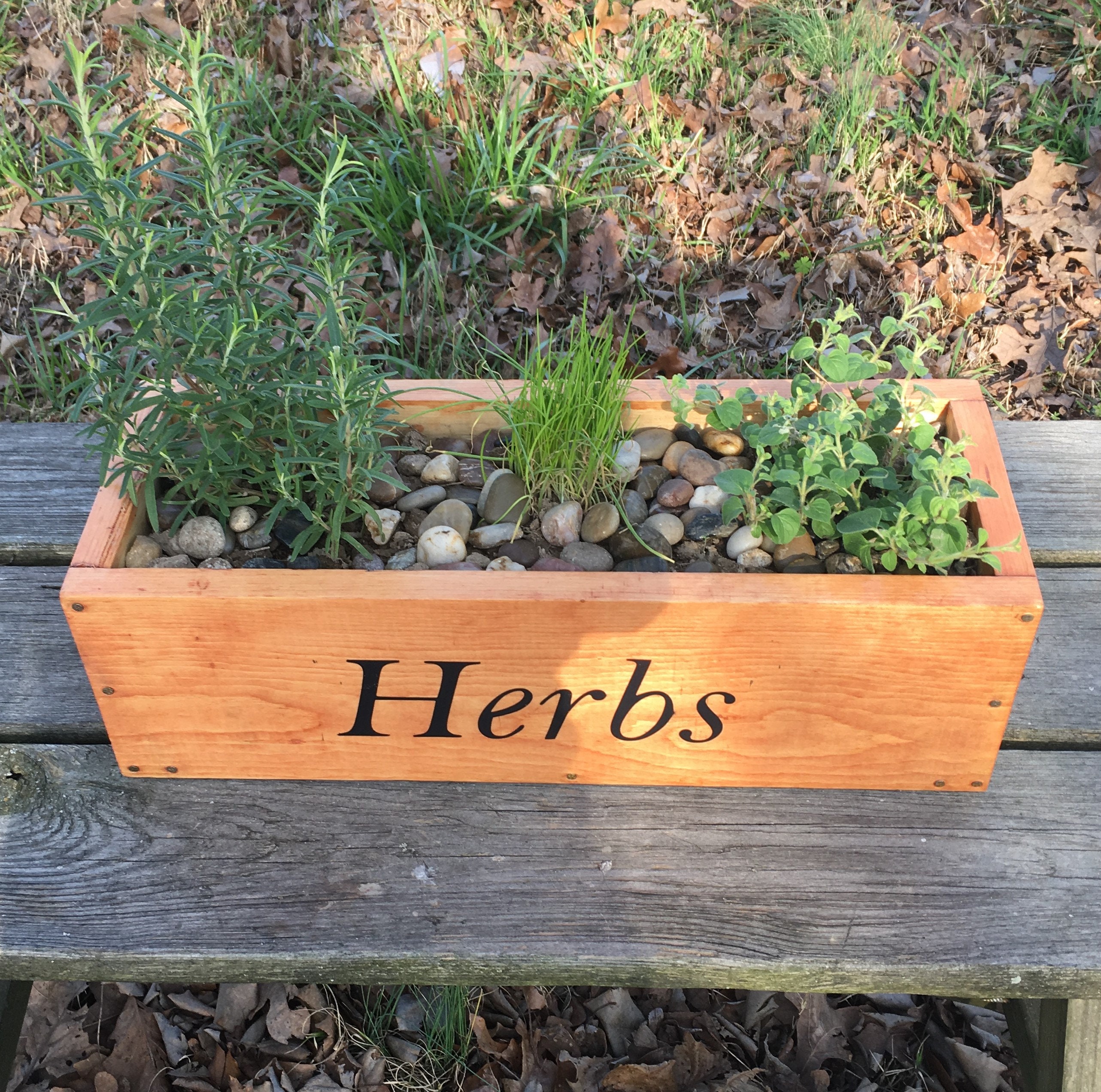 Wooden Planter Herb Box Indoor and Outdoor Customize Etsy
