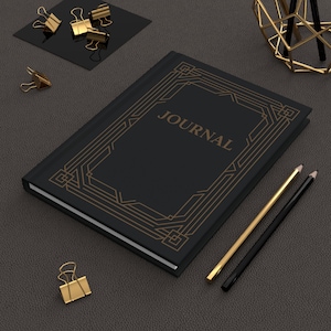 Elegant Black Hardcover Journal - Classic Notebook for Writing, Gift for Students, Journaling, Note-Taking, and Bullet Journals