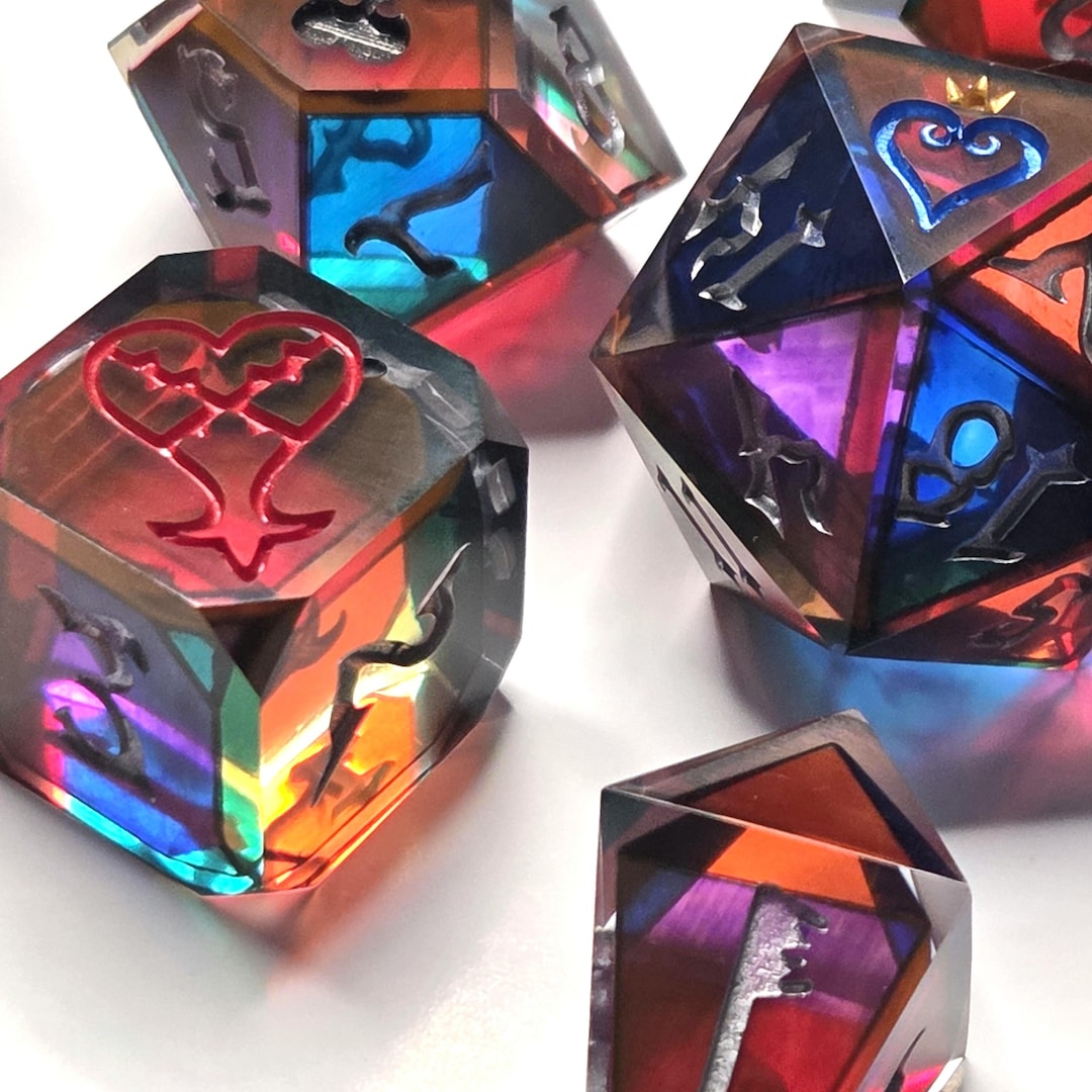 Dice Into the Heart: Stained Glass Themed Resin Roleplaying Dice. - Etsy