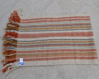hand-woven scarf/stole made of Coburg fox sheep natural coloured and plant coloured 50cmx140cm