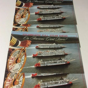 Veel van 5 Steam Boatin Full Steam Ahead Delta & Mississippi Queen-postkaarten