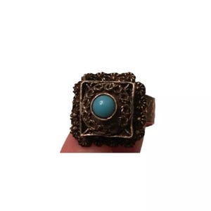 Anillo de plata de ley con diseño floral antiguo para mujer con piedra