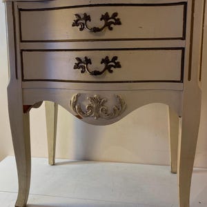 Old White And Gold Antique Night Stand Needs Tlc local pick up preferred!!!