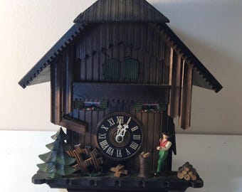Chalet del leñador suizo alemán Reloj de cuco del leñador