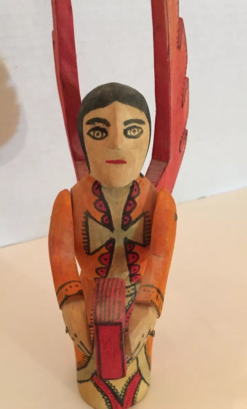 Vintage rare Mexican Wood Carved Angel Oaxaca Oaxacan Folk Etsy
