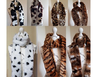 Dalmatian Faux Fur Luxurious ultra soft, warm and fluffy approx. 6ft long scarf.  Perfect Christmas Present, a winter must have! Cow Leopard