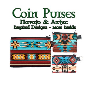 Navajo, Azteken und Inka inspirierte Designer Geldbörse handgefertigt aus Alexander Henry 100% Baumwollstoffen ~ Tribal Designs