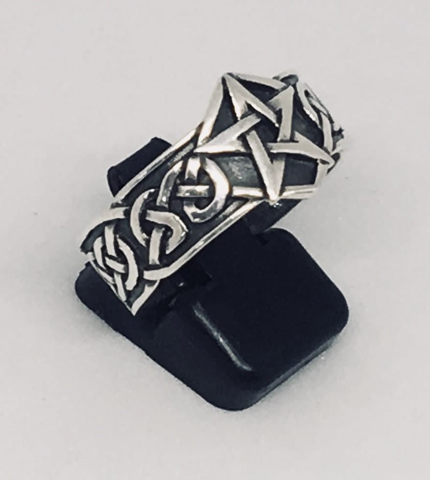 Celtic Pentagram Ring .925 Solid Sterling Silver Knotwork - Etsy