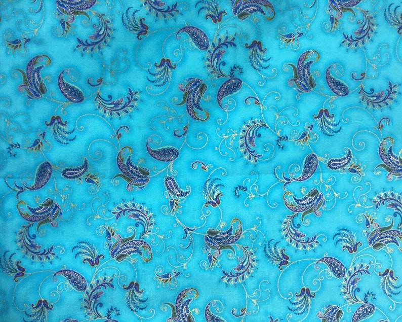 Turquoise Indian Henna Paisley Headband Bandana Hair Tie Etsy