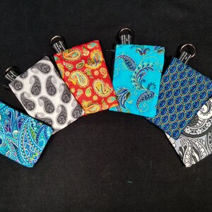 Hermosos diseños vibrantes de Paisley Monederos hechos a mano de David Textiles 100% algodón ideal para tarjetas de efectivo monedas Mandala Pavo real barroco