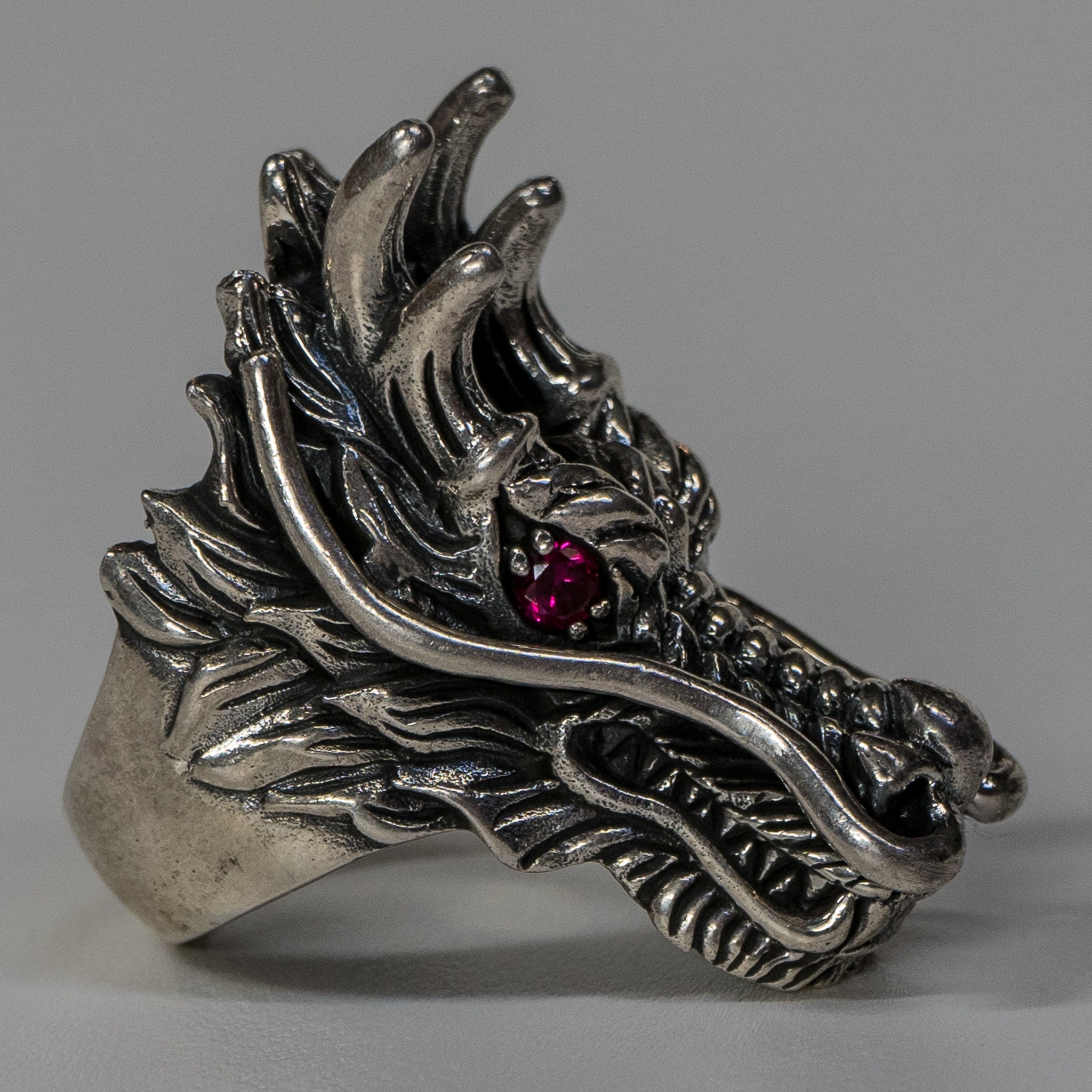 Chinese Dragon Head Game of Thrones Ring .925 Solid Sterling