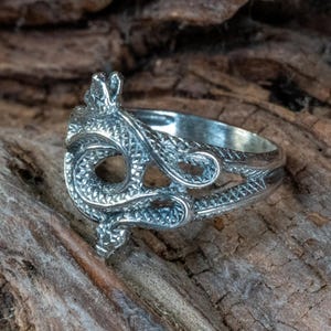 Entwined Snake Ring .925 solid sterling silver Heavy Metal, Biker Gothic Viking Pagan egyptian Available M - Z(ask for special sizes)