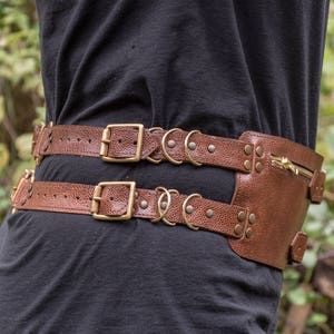 Useful and stylish Handmade Leather Utility Pouch Belt hip belt pocket festival steampunk larp cogs gifts for him, gifts for her image 3