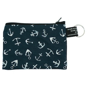 Anker ~ Handgemachte Geldbörse ~ 100% Baumwolle ideal für Geldkarten Münzen Ideales Geschenk ~ Perfekt für Piraten, Seefahrer und Liebhaber des Ozeans