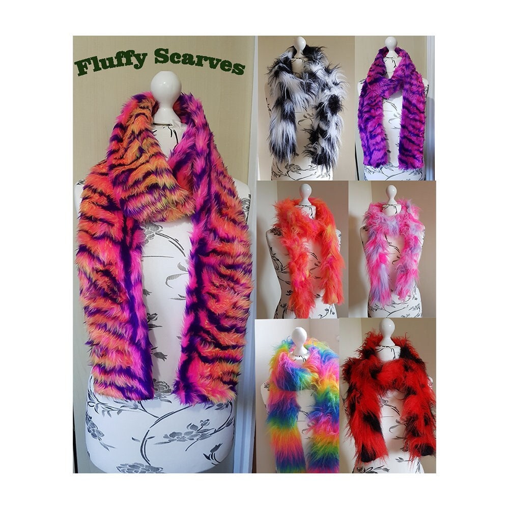 Bright Coloured Fun Luxurious ultra soft, warm and fluffy approx. 6ft long scarf.  Perfect Christmas Present, a winter must have!