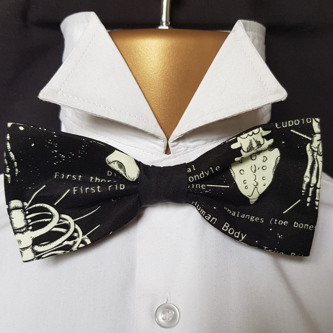 Glow in the Dark Skeleton Anatomy Bow Tie Hair Bow Necktie - Etsy