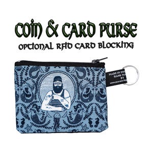 Monedero de diseño con diseño de marinero tatuado hecho a mano por Timeless Treasures 100 % algodón, ideal para guardar dinero en efectivo, tarjetas, monedas, calavera de sirena, marinero, pirata